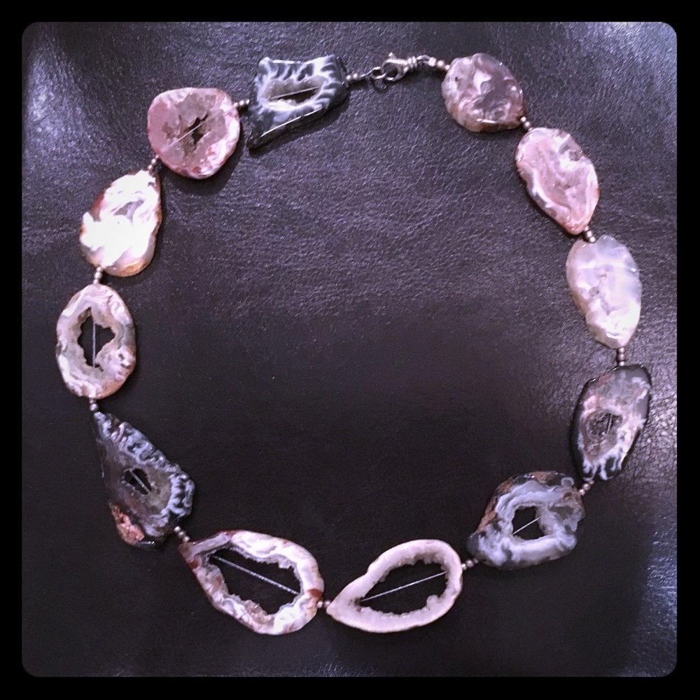Beautiful Handmade Sliced Geode Necklace